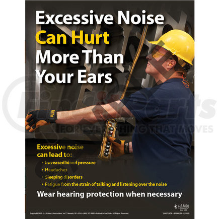 26627 by JJ KELLER - Excessive Noise - Workplace Safety Training Poster "Excessive Noise Can Hurt More Than Your Ears"