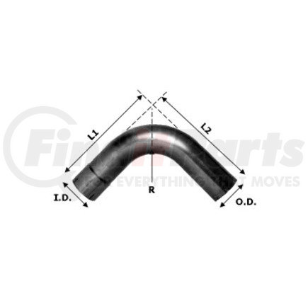 12-500-996A by HEAVY DUTY MANUFACTURING, INC. (HVYDT) - 90 Degree Elbow - 12 Series, 5" Diameter, 25"-32" Length, 8" Center Line Radius