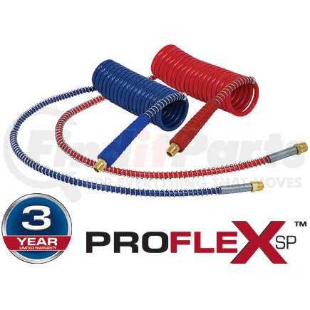 20187 by TECTRAN - Air Brake Hose Assembly - 15 ft., Coil, Blue, Pro-Flex, with Handles and Fitting