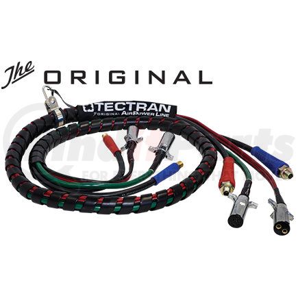 37303 by TECTRAN - Air Brake Hose and Power Cable Assembly - 15 ft. 4-in-1, Horizontal Dual Pole, Dual Cable