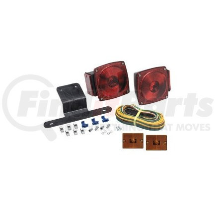 TL5RK by OPTRONICS - Deluxe kit: ST6RB, ST7RB, (2) MC36AB amber marker lights with reflex, LP10SB license plate bracket, 25-ft harness, mounting hardware, clam pack (Representative Image)