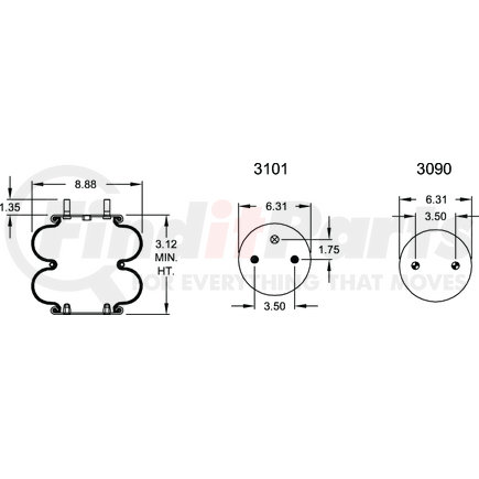 W013586908 by FIRESTONE - Airide Air Spring Double Convoluted 20