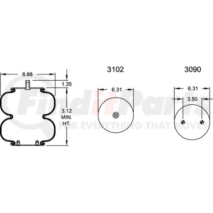 W013586927 by FIRESTONE - Airide Air Spring Double Convoluted 20