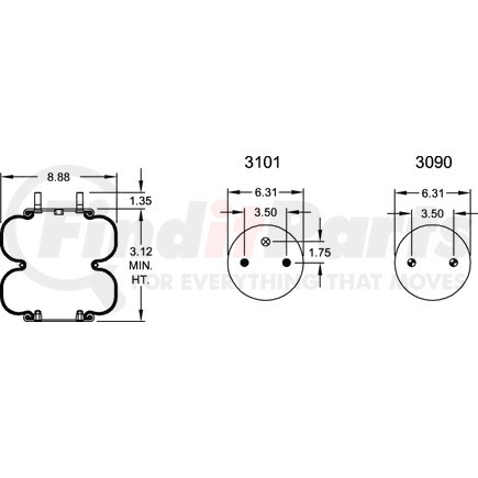 W013586943 by FIRESTONE - Airide Air Spring Double Convoluted 20-2