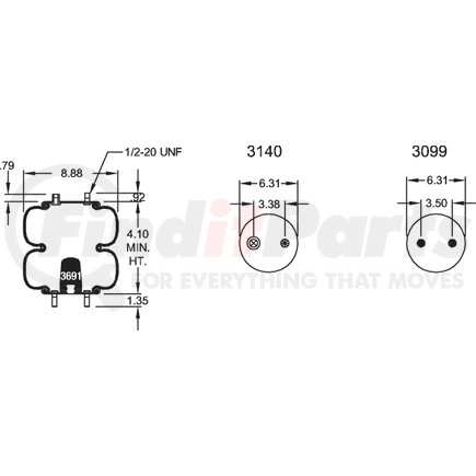 W013586944 by FIRESTONE - Airide Air Spring Double Convoluted 20-2