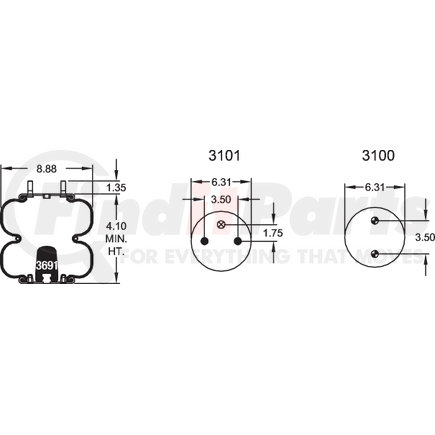 W013586945 by FIRESTONE - Airide Air Spring Double Convoluted 20-2