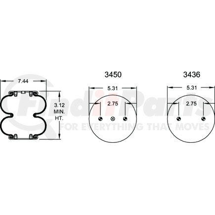 W013587325 by FIRESTONE - Airide Air Spring Double Convoluted 26