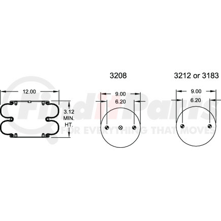 W013587443 by FIRESTONE - Airide Air Spring Double Convoluted 22-1.5