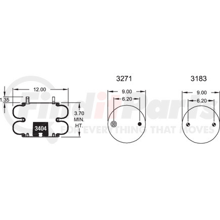 W013587446 by FIRESTONE - Airide Air Spring Double Convoluted 22-1.5