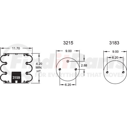 W013588010 by FIRESTONE - Air Spring Triple Convoluted 38