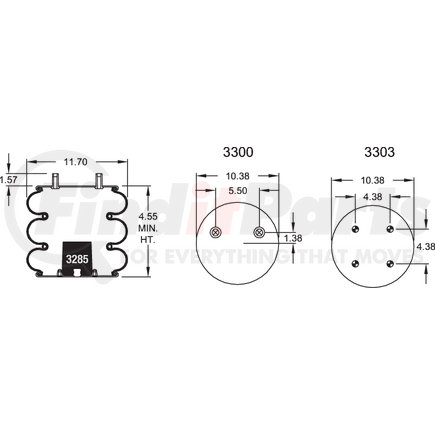 W013588042 by FIRESTONE - Air Spring Triple Convoluted 352