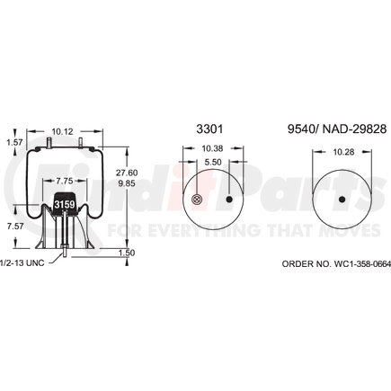 W013588749 by FIRESTONE - Airide Air Spring Reversible Sleeve 1T17B-11