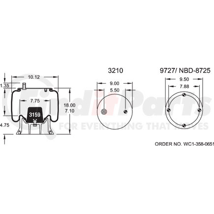 W013588805 by FIRESTONE - Airide Air Spring Reversible Sleeve 1T15M-4