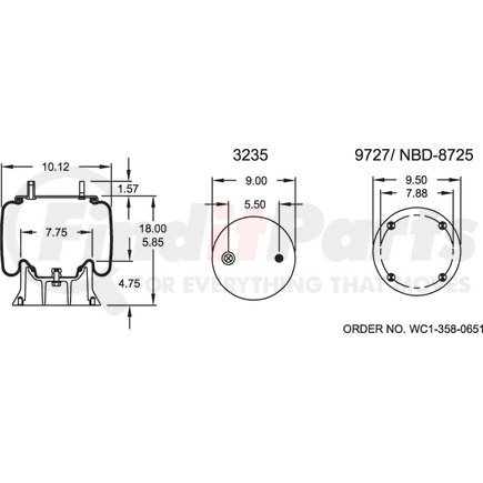 Firestone W013589008 Suspension Air Spring Kit 1T15M4 AIR SPRING