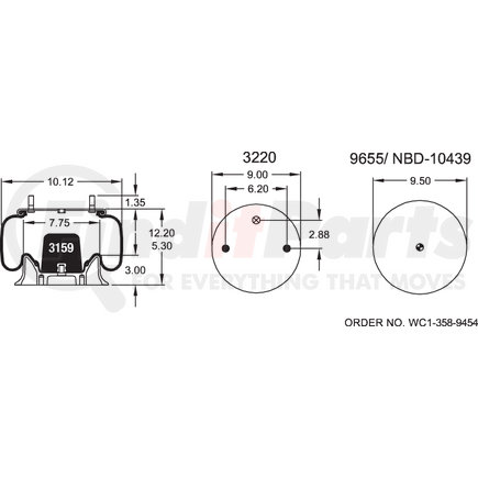 W013589033 by FIRESTONE - Airide Air Spring Reversible Sleeve 1T15M-0