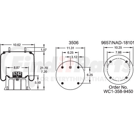 W013589177 by FIRESTONE - 1T19L7 AIR SPRING