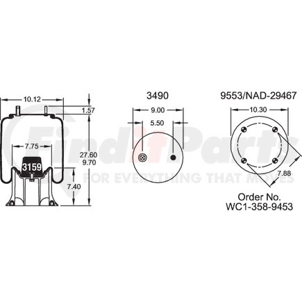 W013589320 by FIRESTONE - 1T15M11 AIR SPRING