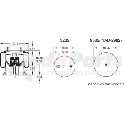 W013589325 by FIRESTONE - Airide Air Spring Reversible Sleeve 1T15M-2