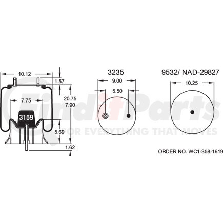 W013589362 by FIRESTONE - Airide Air Spring Reversible Sleeve 1T15M-6