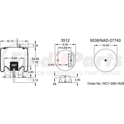 W013589647 by FIRESTONE - 1T15M8 AIR SPRING