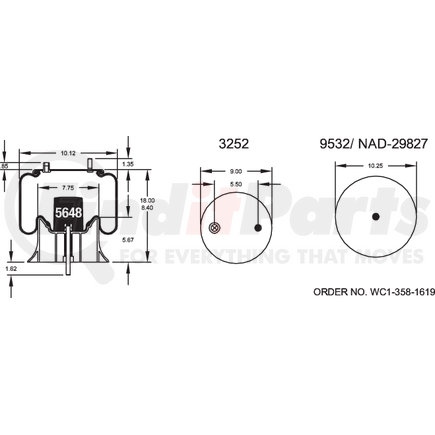 W013589697 by FIRESTONE - Airide Air Spring Reversible Sleeve 1T15M-4