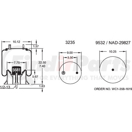 W013589923 by FIRESTONE - Airide Air Spring Reversible Sleeve 1T15M-7.5