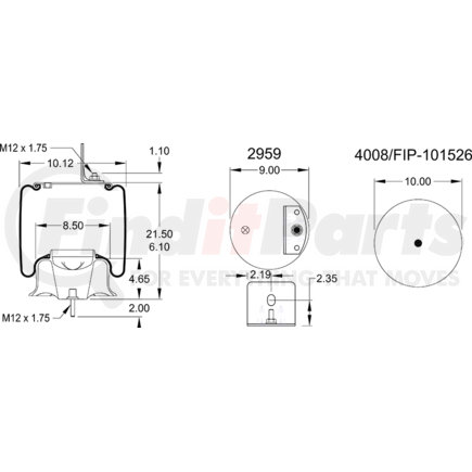 W01M588463 by FIRESTONE - Airide Air Spring Reversible Sleeve 1T15XMR-7