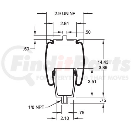 W023587056 by FIRESTONE - Air Spring Sleeve Style