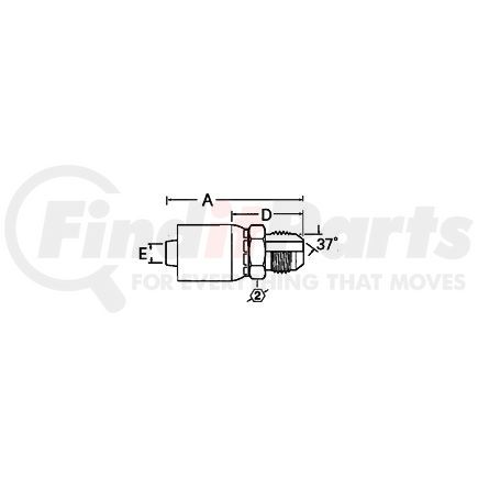 24Z-524 by WEATHERHEAD - Z Series Hydraulic Coupling / Adapter - Male, 2" hex, 1 7/8-12 thread