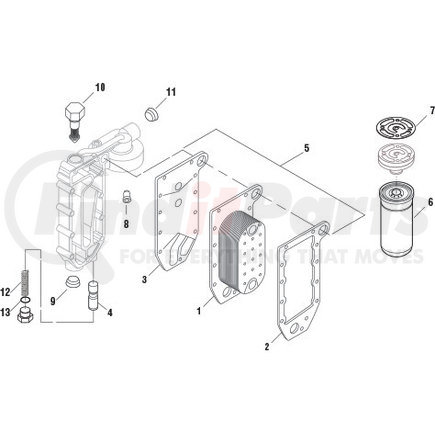 141408 by PAI - Engine Oil Cooler Core Assembly - Cummins 6C / ISC / ISL Series Application