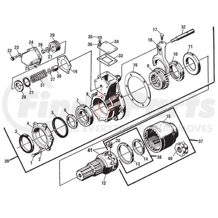 EM23830 by PAI - Female Power Divider Cam - w/Lockout Fine Spline 25 Teeth Mack CRDPC 92 / 112 Differential