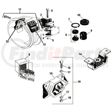 EM46030 by PAI - Engine Mount Kit - Rear; Mack application