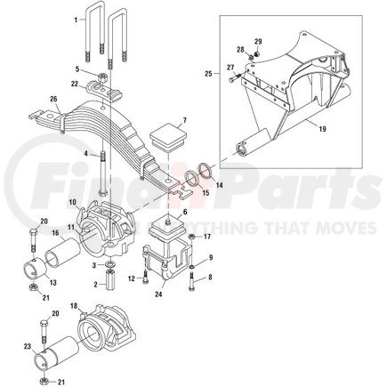 EM47300 by PAI - Insulator - Lower Mack 38,000 / 44,000 / 46,000 lb Rear Suspension Application