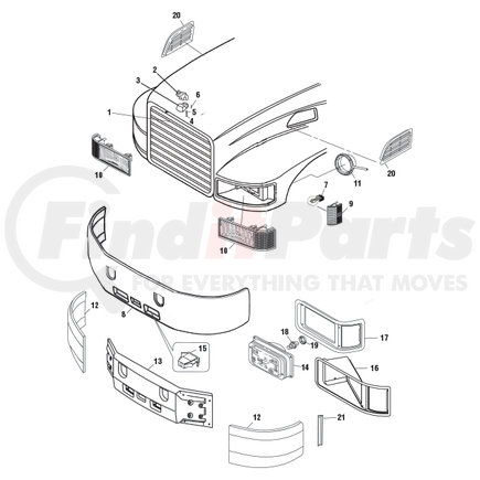 FBK-5859 by PAI - Hood Rest Bracket - LH, for Mack CH / CL / CX / CV Models