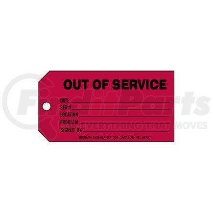 Labelmaster H-86757 Out of Service Tag, Cardstock, 5 3/4" x 3"