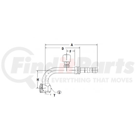 FJ3289-04-0810S by WEATHERHEAD - Fitting - Hose Fitting, E-Z Clip Female O-Ring W/SP (LP) 90