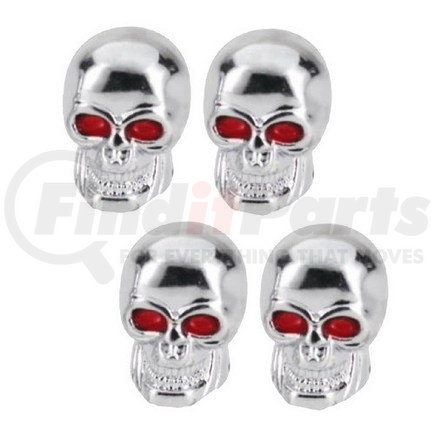 PM-342C by PILOT - Skull Valve Stem Caps, Chrome