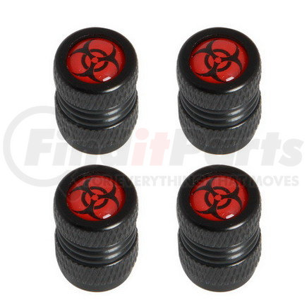 IP-2042E by PILOT - 4PC BIOHAZARD ALUMINUM VALVE CAP, ANO BLACK