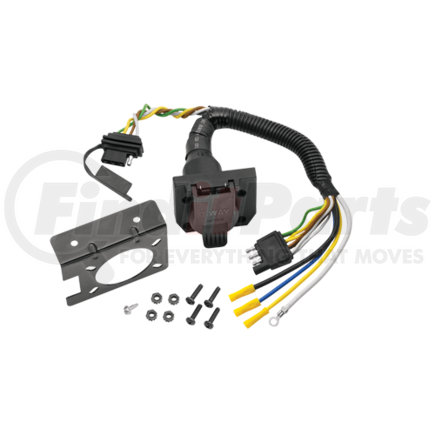 20144 by CEQUENT ELECTRICAL - Tow Ready -  7-Way Flat Pin Connector/4-Flat Combo Adapter Harness w/Mounting Bracket & Hardware