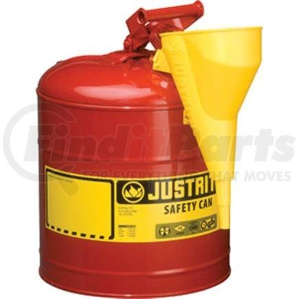 7150110JR by JUSTRITE - Justrite® Type I Safety Can w/ "I'm Easy" Funnel, 5 gal