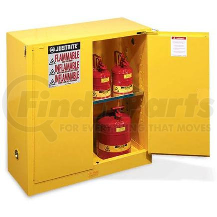 893020JR by JUSTRITE - Justrite® Sure-Grip® EX Safety Cabinets w/ Self-Closing Doors, 30 gal, 44"H x 43"W x 18"D