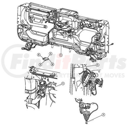 56047050AB by CHRYSLER - WIRING. Instrument Panel. Diagram 1