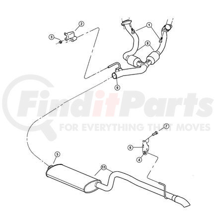 52080379AA by CHRYSLER - PIPE. Intermediate. Exhaust, Exhaust Extension. Diagram -10