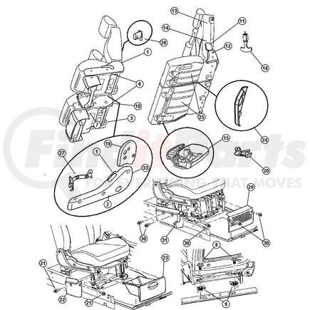 1AL461DVAA by CHRYSLER - SHIELD. Left, Outboard. Seat Cushion. Driver. Power. Diagram 1