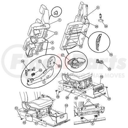 1AL453FLAA by CHRYSLER - SHIELD. Left, Outboard. Seat Cushion. Driver. Diagram 1