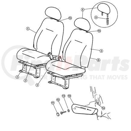 1AL341DVAA by CHRYSLER - COVER. Right. Front Seat Back. Diagram 7