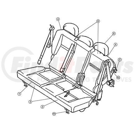 1AB321DVAA by CHRYSLER - CUSHION. Rear Seat. 60%. Diagram 1