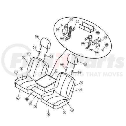 1BQ571DVAA by CHRYSLER - COVER. Front Seat Cushion. Diagram 10