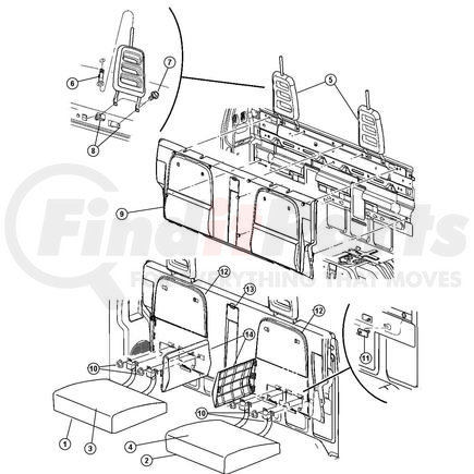 1AX971DHAA by CHRYSLER - PAD. Rear Seat Back. Diagram 12