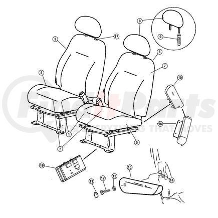 1BL171FLAA by CHRYSLER - COVER. Left. Front Seat Cushion. Diagram 5